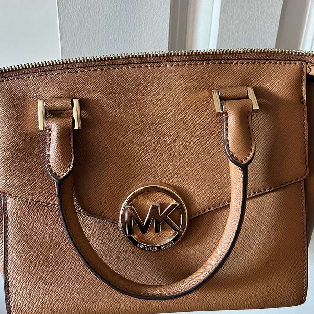 Michael Kors Tan Satchel with Gold Hardware